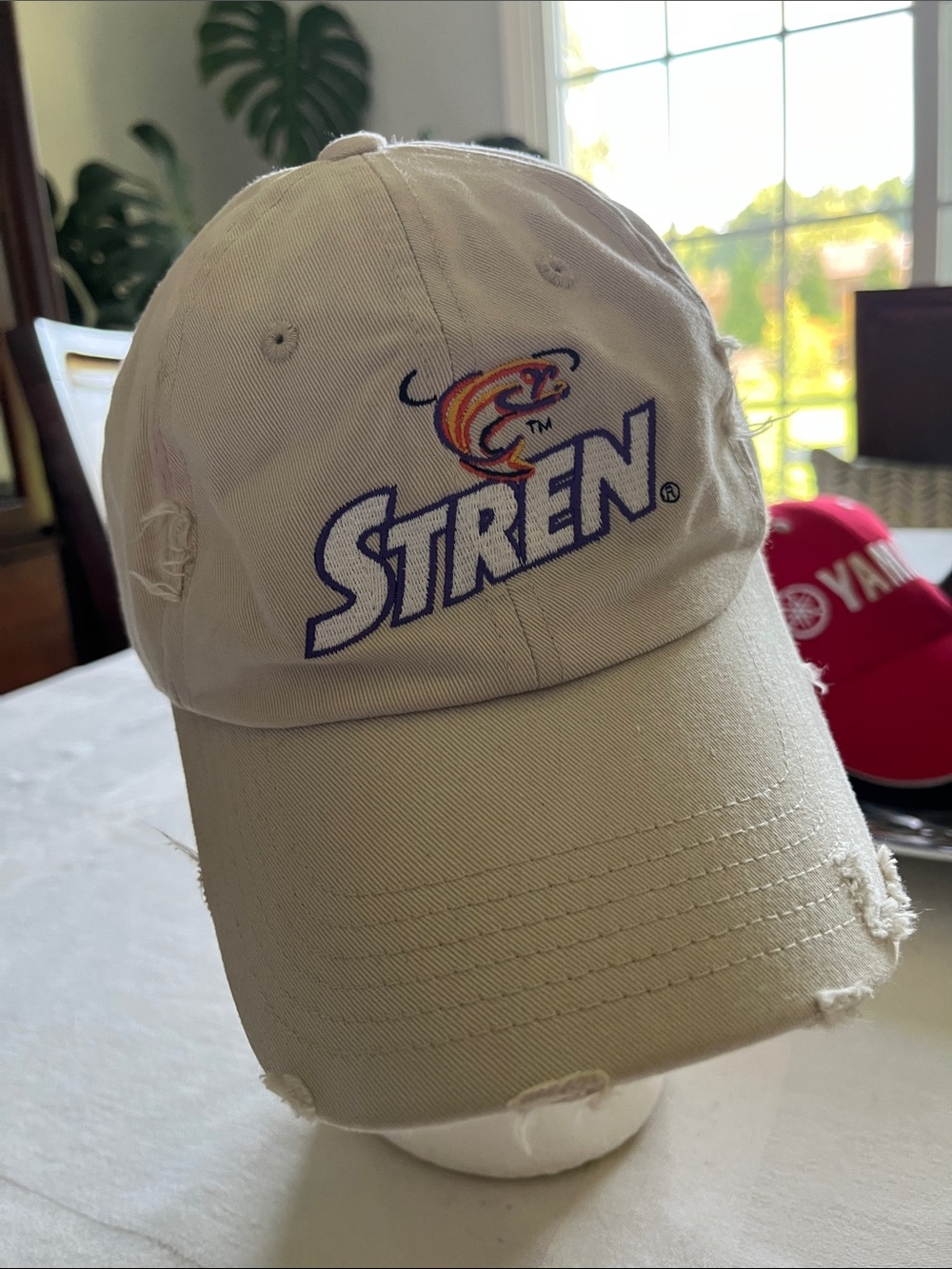 Vintage Stren Fishing Line Embroidered Logo Baseball Cap in Light Khaki